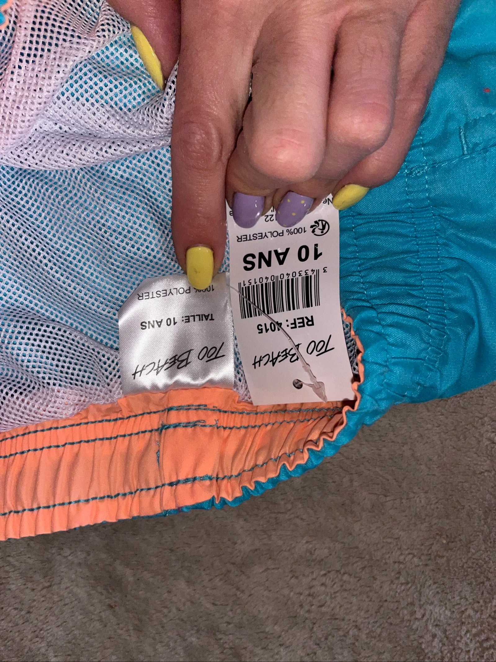 Jongens zwemshort 10 jaar blauw en oranje nieuw – photo 2